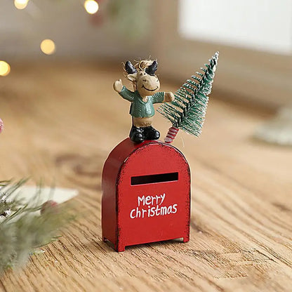 Caixas de cartão de Papai Noel | Caixas de envelope rústicas Porta-cartões de metal