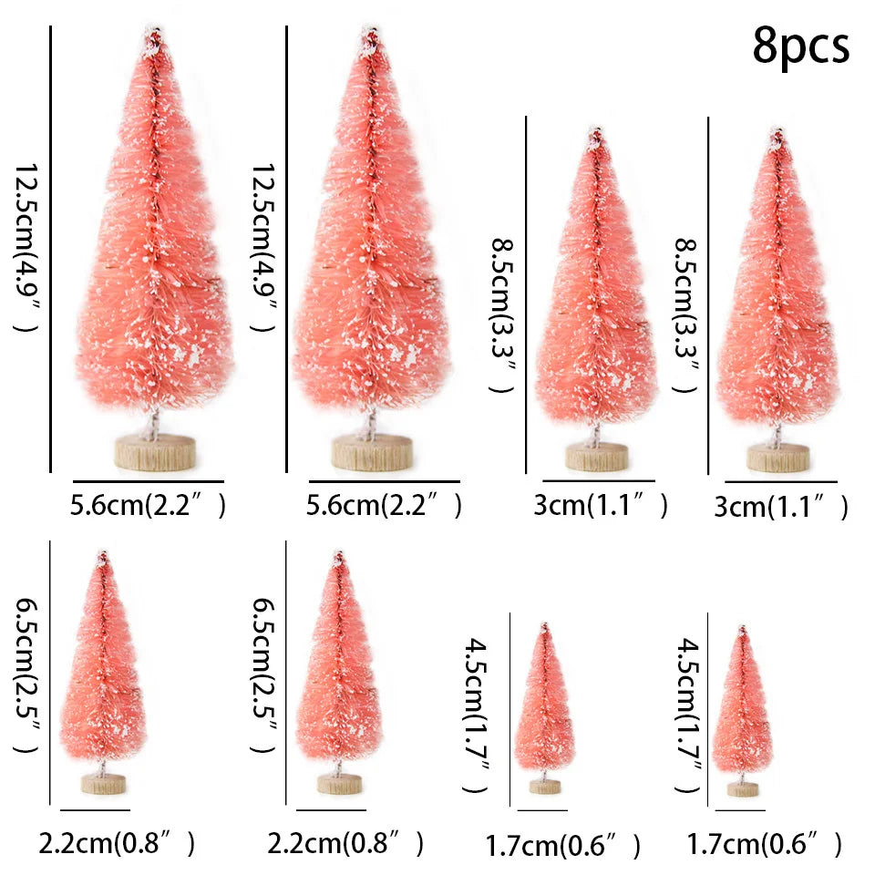 Árvore de Natal Artificial Decoração Natal 8 Peças Mini Pinheiro Artificial Natal Decoração
