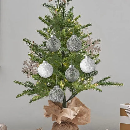 Bolas de Natal 6 Peças de Bolas de Natal de 6 cm Verde Vermelhão Brilhante Pendurar