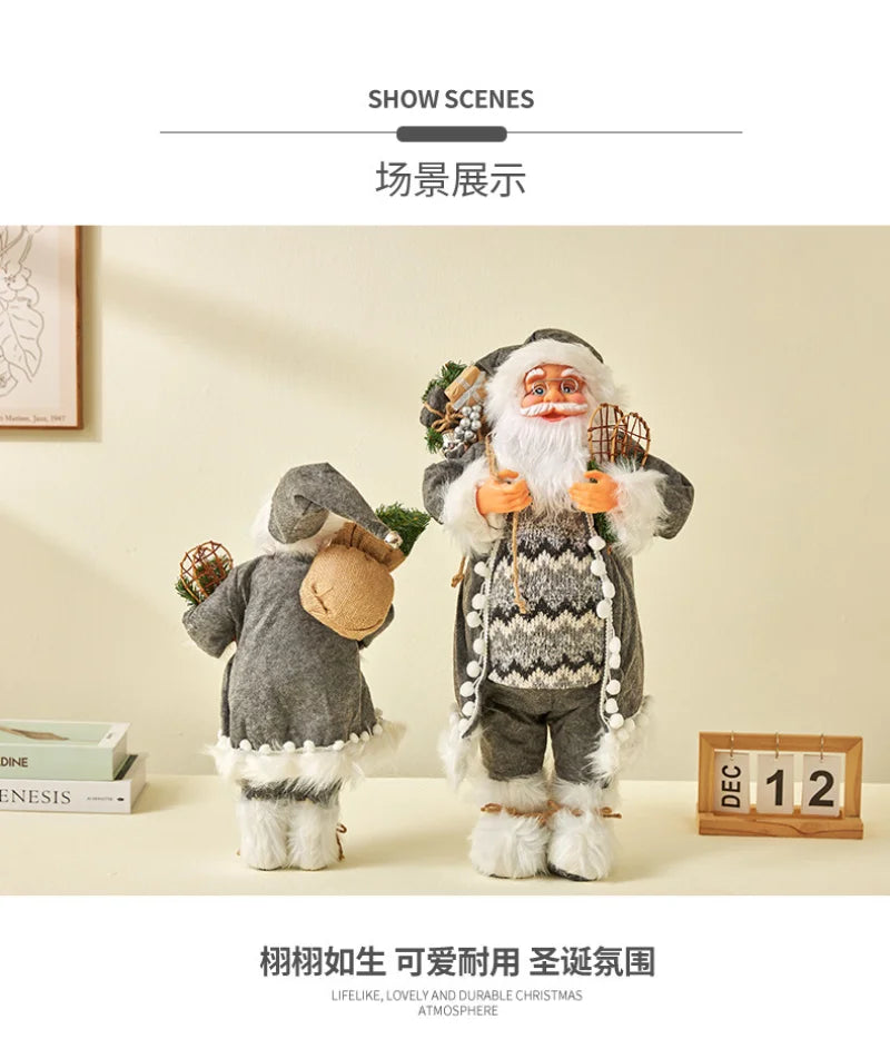 Enfeite Papai Noel Natal Estatuetas de Papai Noel | Figura de Natal de Papai Noel em pé