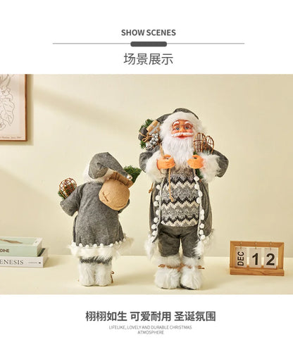 Enfeite Papai Noel Natal Estatuetas de Papai Noel | Figura de Natal de Papai Noel em pé