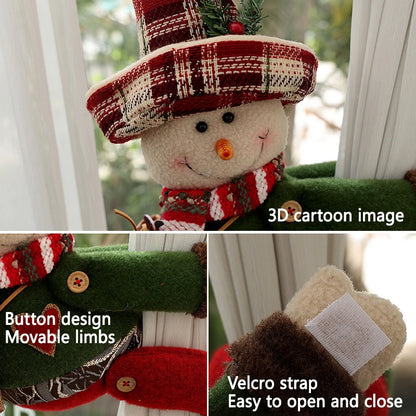 Fivela de Cortina de Natal Ajustável para Janela | Fivela Decorativa de Boneco de Neve