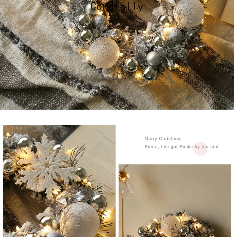 Guirlanda de outono de 50CM, elegante guirlanda de Natal champanhe dourado vermelho