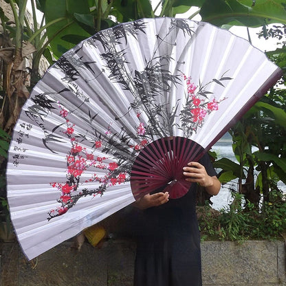 Leque Diferente De Madeira 120x220cm Bambu Branco leque de papel branco de bambu