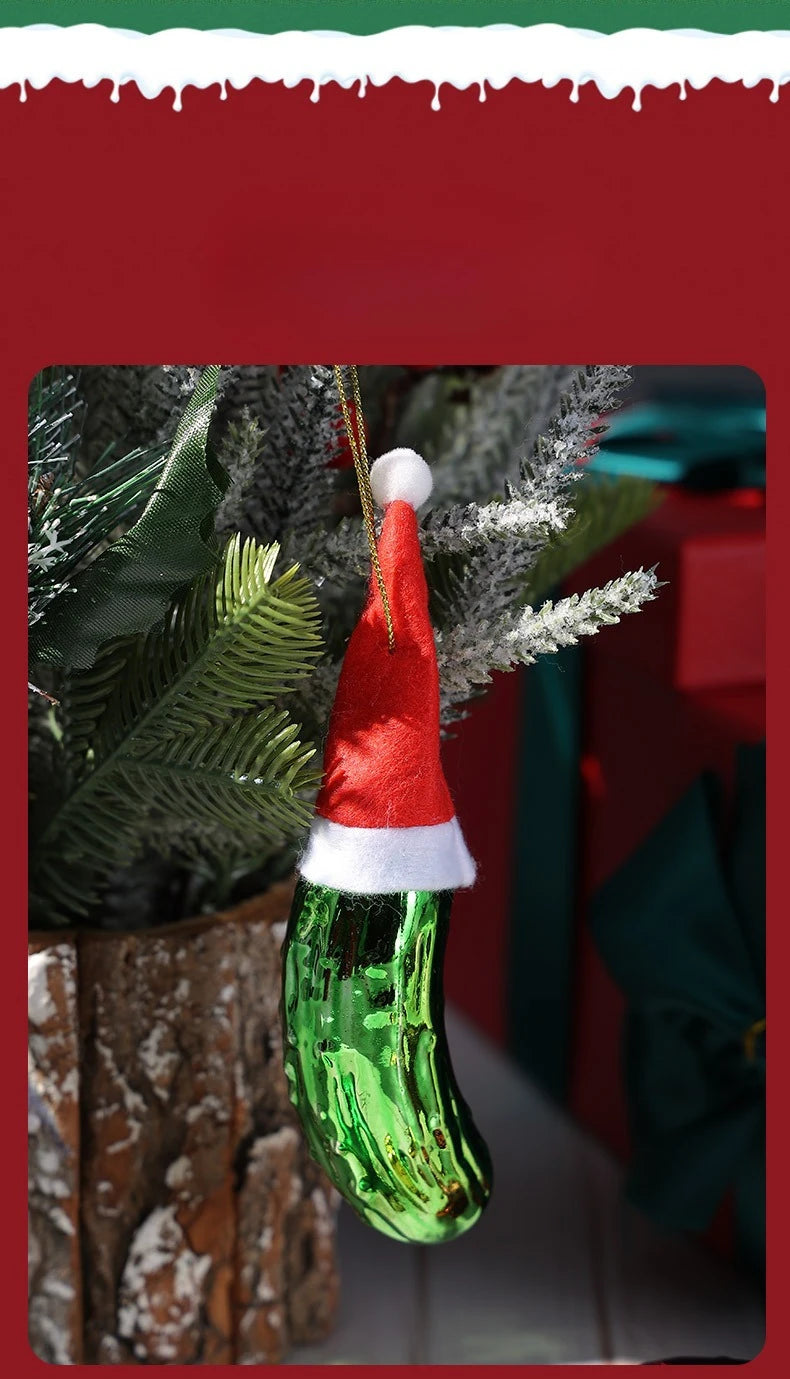 Pepino natalino decorativo 1 peça enfeites de natal em formato picles, decoração natalina