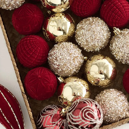 Bola de Natal Vinho vermelho Pingente De Bola De Natal De Veludo, Enfeites De Árvore