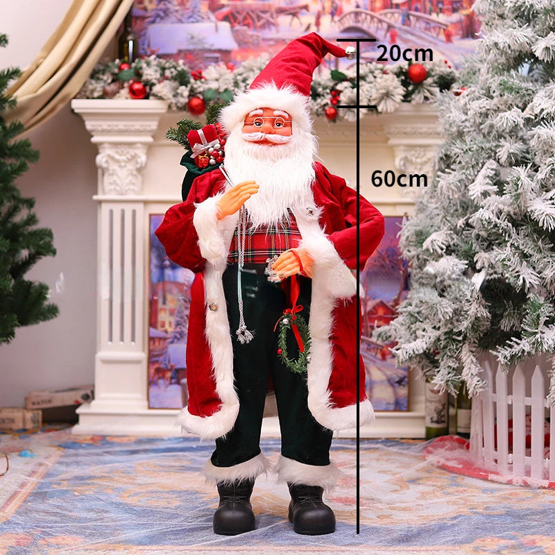 Papai Noel Grande Estatueta de Papai Noel Boneco de Papai Noel Estátua Ornamento Figura