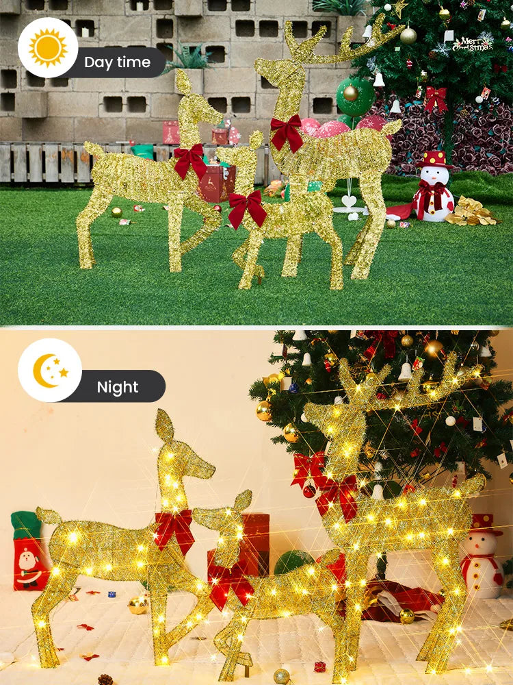 Rena de Natal Iluminada | Feriado iluminado Fawn Deer Farm decorações