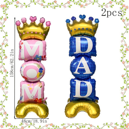 Balão Dia das Mães e Pai Balões metalizados para o aniversário do papai, balões decoração