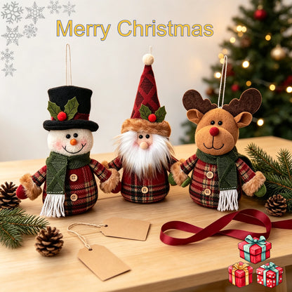 Boneco de Papai Pingente Noel Fofo em Forma de Cervo, Boneca de Natal, Enfeite Pendurar