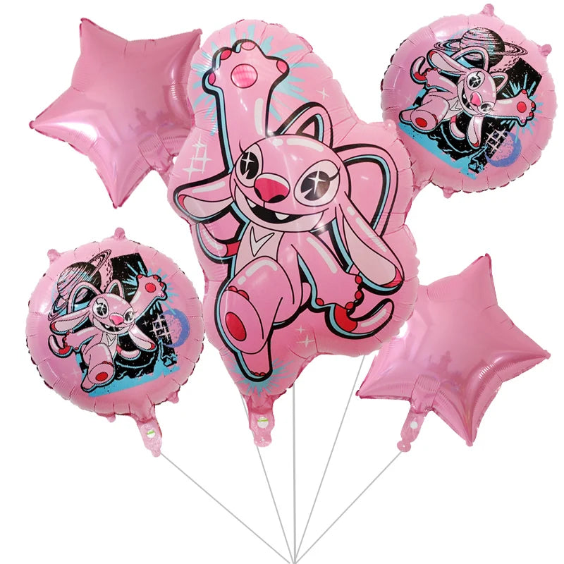 Balões de aniversário rosa e azul da Lilo e Stitch itens lilo & stitch personalizados