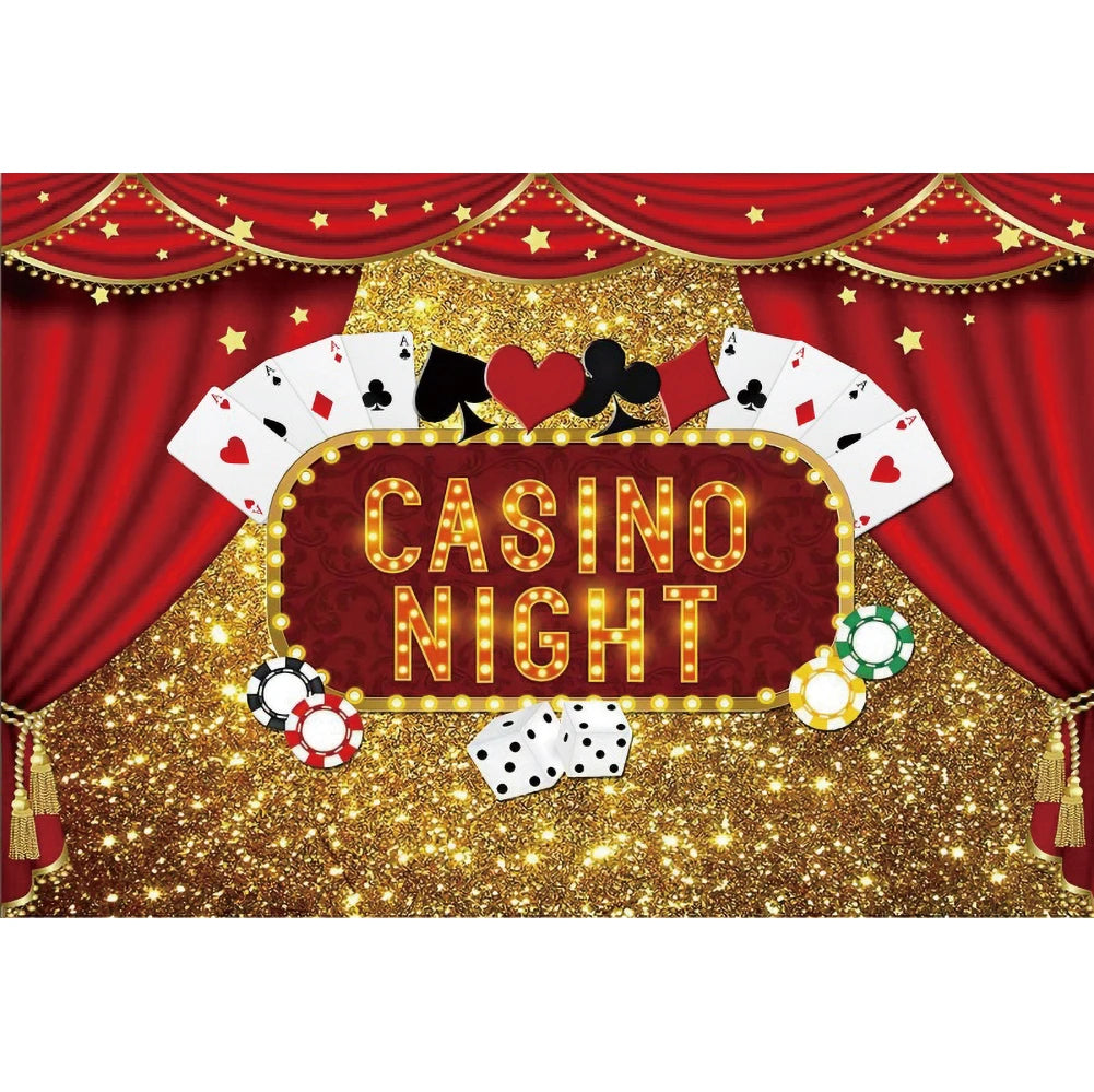 Cenário de aniversário de cassino Las Vegas Casino Noite Tema de Aniversário Decorações