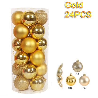Bola de Natal 24 peças de enfeites de bolas de Natal, enfeite de Natal para árvore de Natal