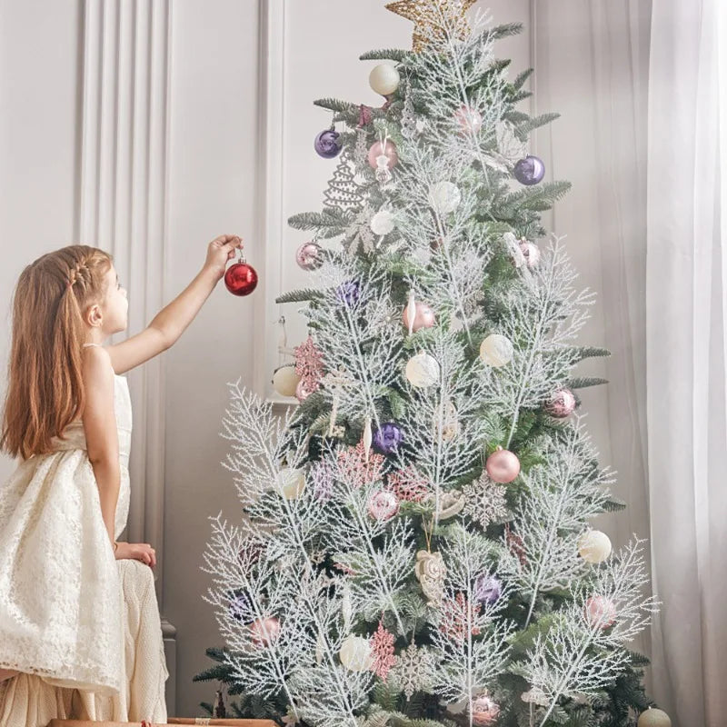 Pinho Agulhas Ramos Branco 10 Unidades Folhagem para Imitação de Natal Folha Artificial