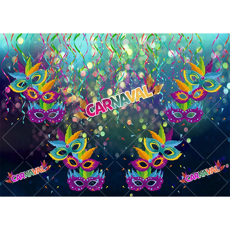 Carnaval, cenário fotográfico, roxo, verde, dourado, máscara, baile, dança, fundo máscaras