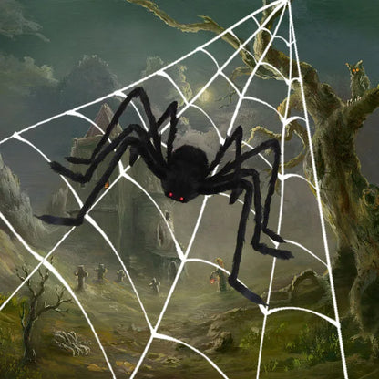 Aranhas Grandes Iluminadas de Halloween Adereços de Aranha Peluda Realista Halloween
