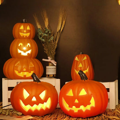 Luzes de abóbora, lanterna de abóbora, abóbora de Halloween, luz noturna LED e abóbora