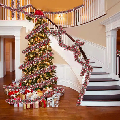 Guirlanda de Natal, serpentinas de Natal, enfeites, guirlanda de Natal, guirlanda corrimão