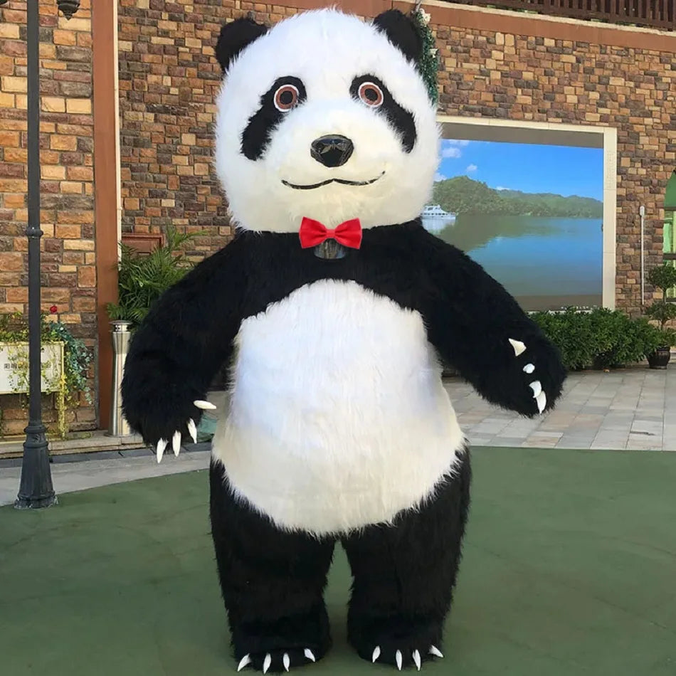 Fantasia Urso Polar Inflável Natal Mascote Traje kit Completo Mascote para Natal