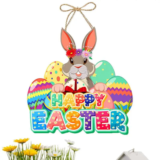 Placa de porta pendurada de Páscoa Decoração pendurada para estilo