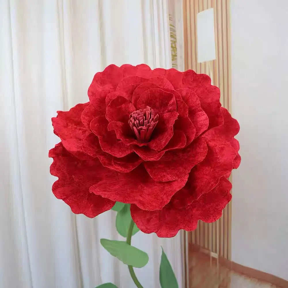 150 cm/60 pol. Rosa vermelha gigante, flores artificiais enormes, adereços flores grandes