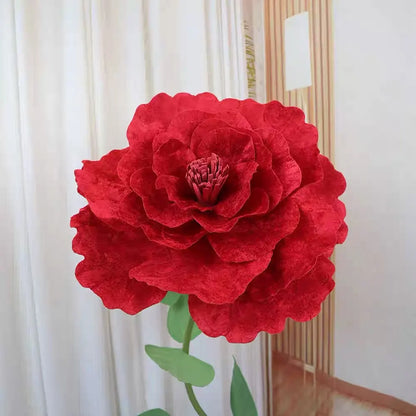 150 cm/60 pol. Rosa vermelha gigante, flores artificiais enormes, adereços flores grandes