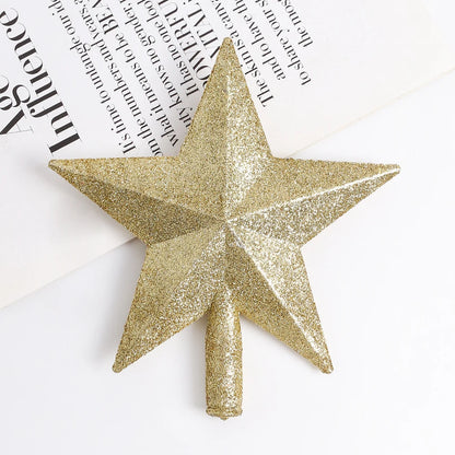 Estrela de Natal com Glitter Topo de árvore de estrela com glitter, 15cm, decoração Natal