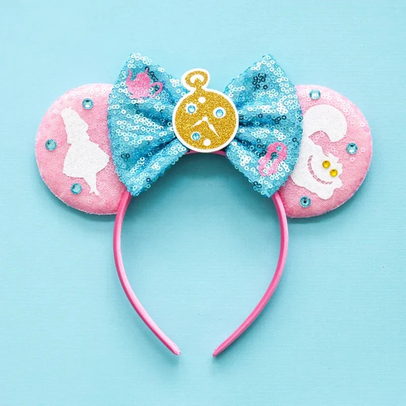 Tiaras Acessórios Disney orelha de rato com laço brilhante, Lantejoula de dupla celebração