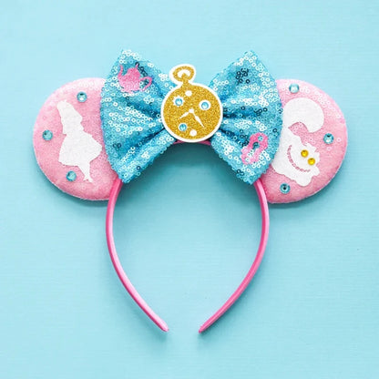 Tiaras Acessórios Disney orelha de rato com laço brilhante, Lantejoula de dupla celebração