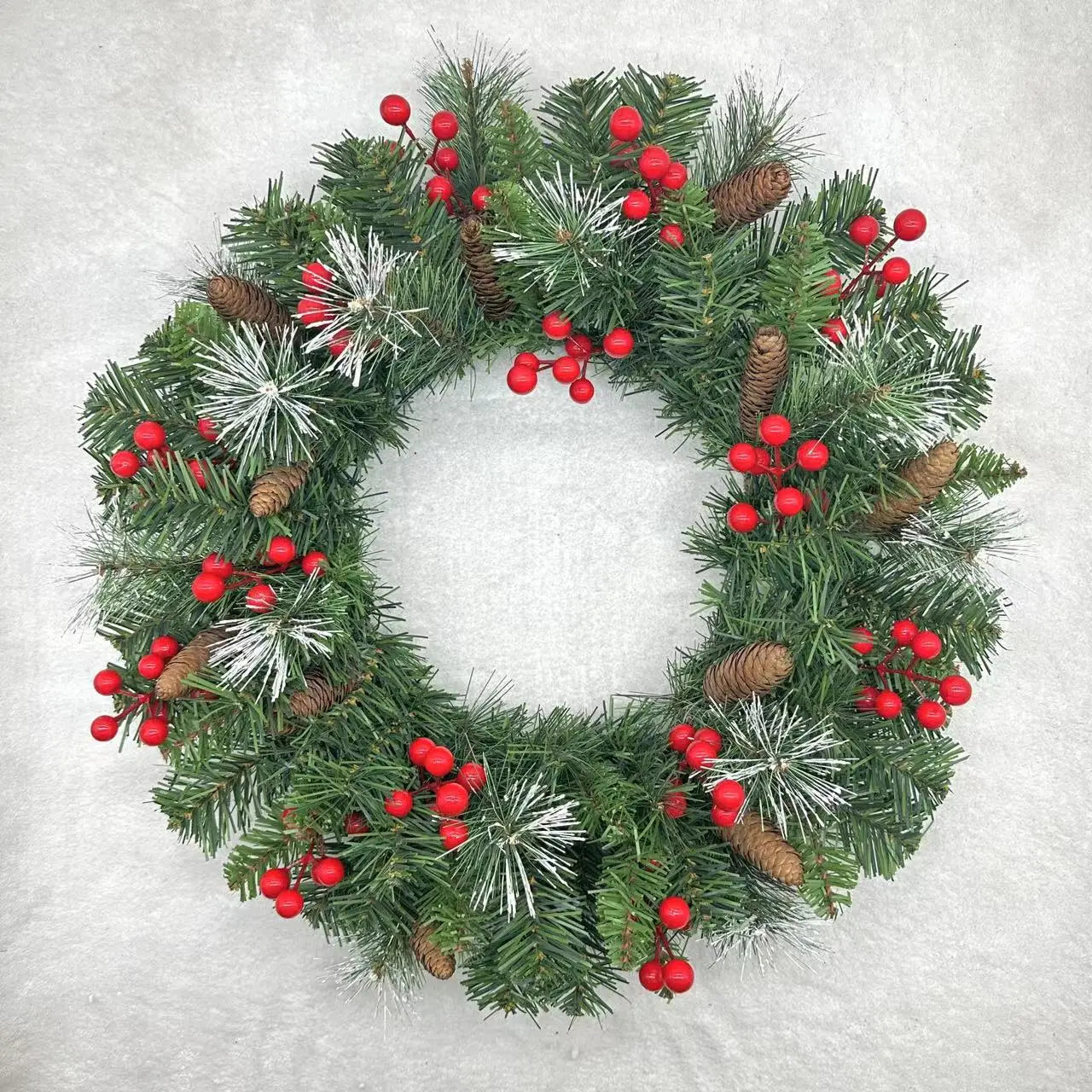 Decoração de Natal, Guirlanda Festão Aramado, 40cm e 60cm, Verde/Vermelho
