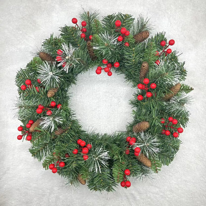 Decoração de Natal, Guirlanda Festão Aramado, 40cm e 60cm, Verde/Vermelho