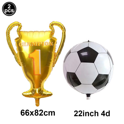 Balão de Copa do Mundo e Troféu Futebol Gigante Em Folha Para Decoração De Festa