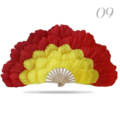 Leque Retrô Dobrável Peônia Flor Fã de seda dança, fã dança nacional, ventilador dobrável