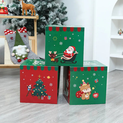 Caixas Natal Lindas 3 Caixas de Presente de Natal com Tampa e Caixas de Natal