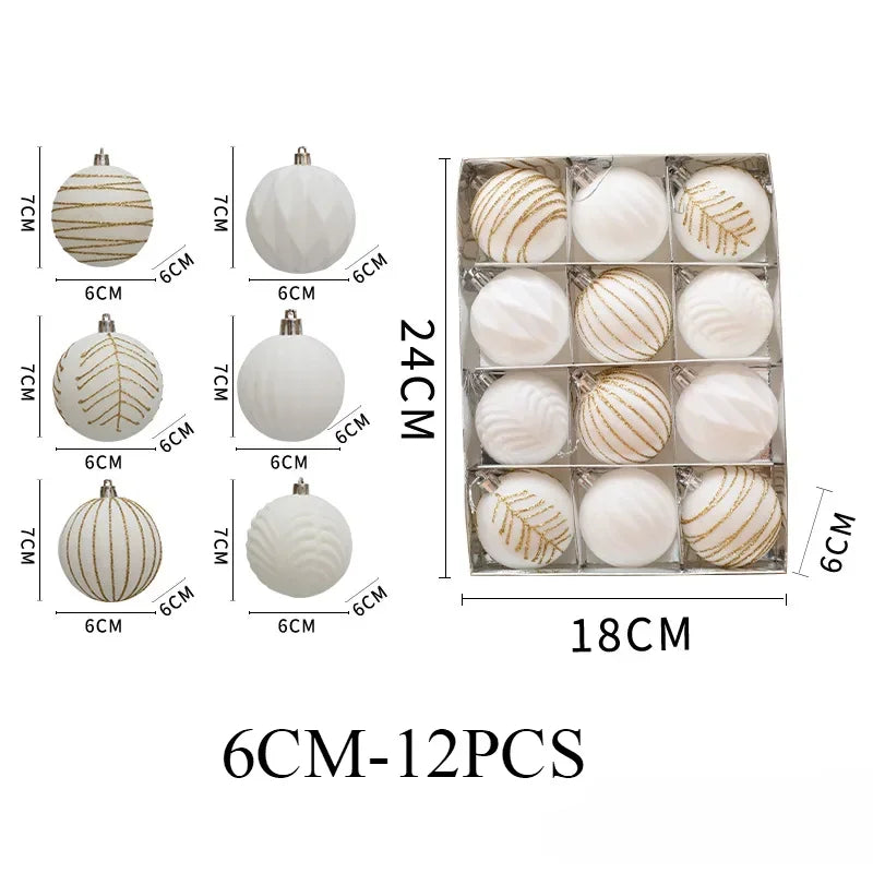 Bola de Natal 12 peças Bolas de Natal Enfeites Bolas de Natal Decorações Fácil de Usar