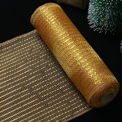 Fita de Malha de Natal Rolo de Tule com Glitter para Árvore e Guirlanda