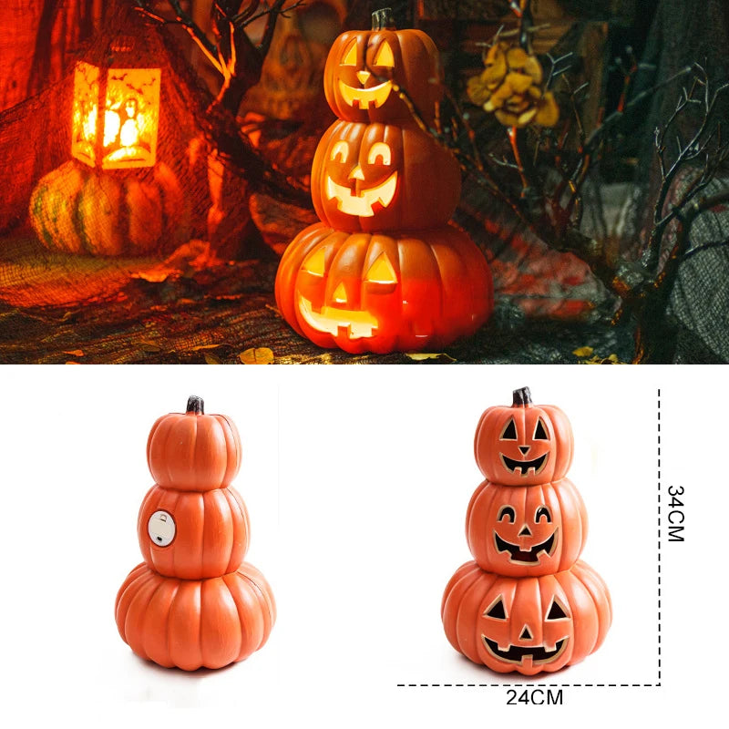 Luzes de abóbora, lanterna de abóbora, abóbora de Halloween, luz noturna LED e abóbora