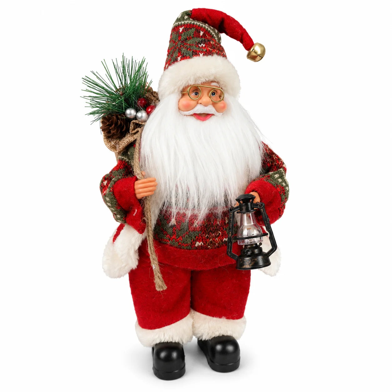 Papai Noel de Vermelho Decoração de Natal, Papai Noel de Luxo, Enfeite Natalino Grande