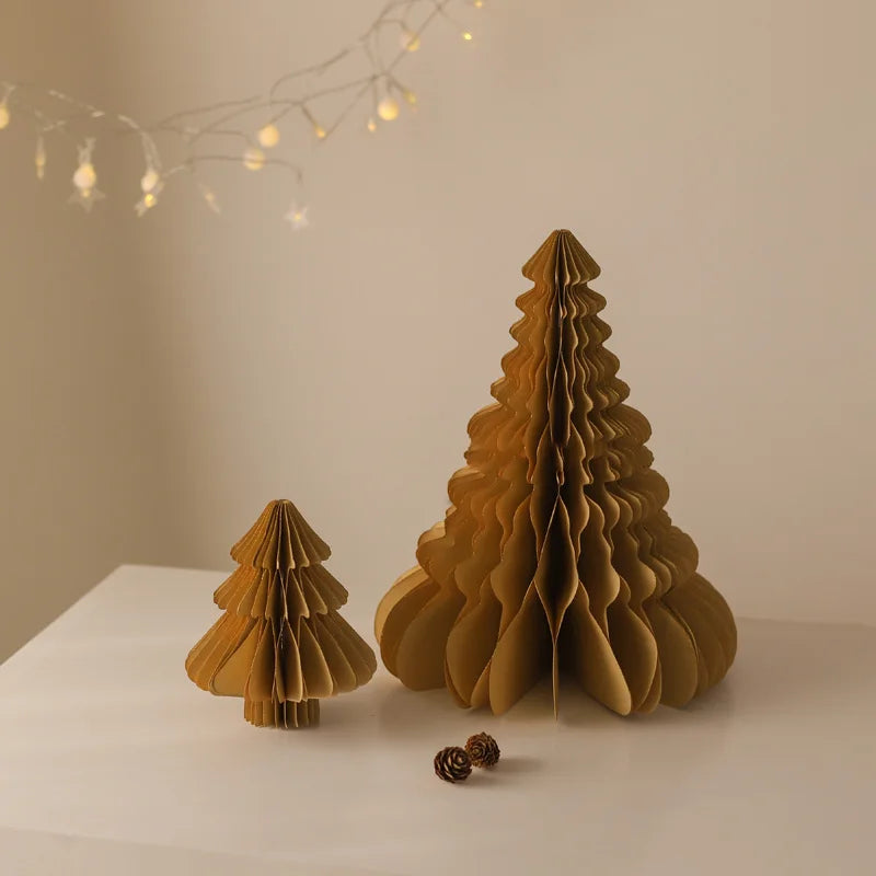 Árvores de Natal de papel, Árvore de papel de favo de mel de Natal Enfeite de árvore papel