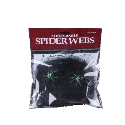 Teia de Aranha Esticável com 2 Aranhas Decorativas para Halloween