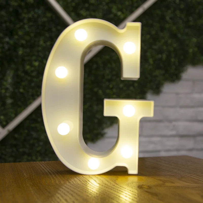 Letras de LED para letreiros, 26 letras iluminadas do alfabeto, luzes LED alimentadas