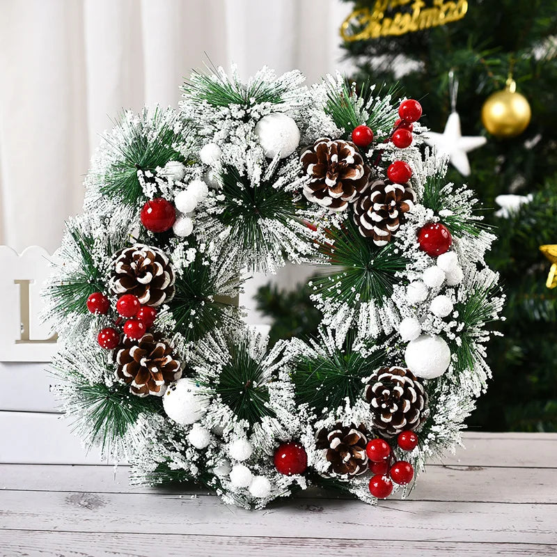 Guirlanda de Natal de 32cm Nova Guirlanda de Decoração de Natal Simulação
