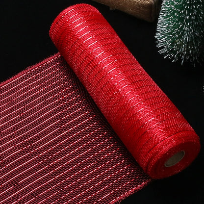 Fita de Malha de Natal Rolo de Tule com Glitter para Árvore e Guirlanda