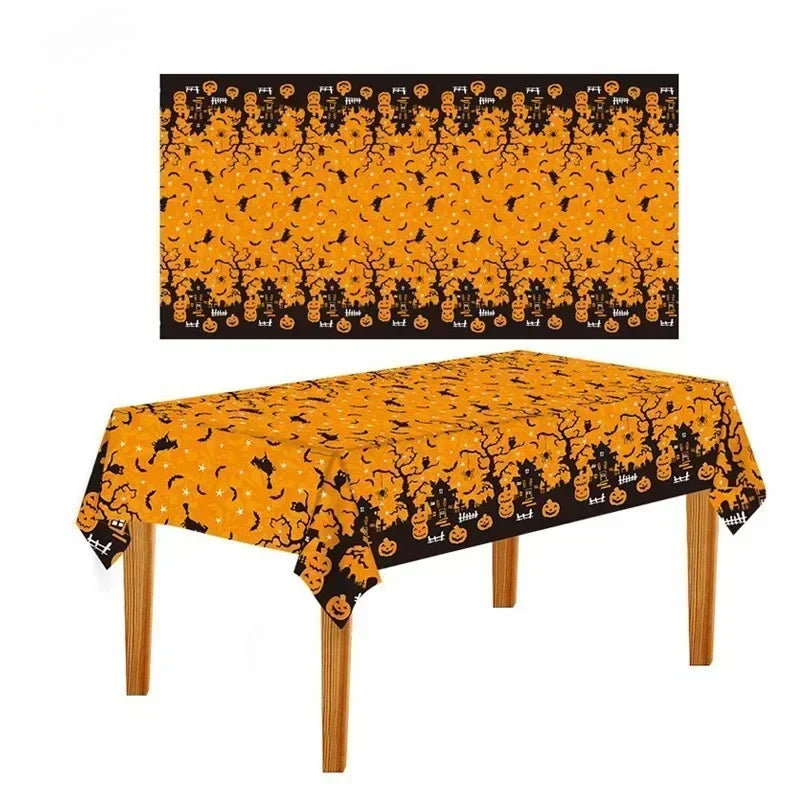 Toalhas de mesa sangrentas de Halloween Capa de crânio de plástico capa de mesa