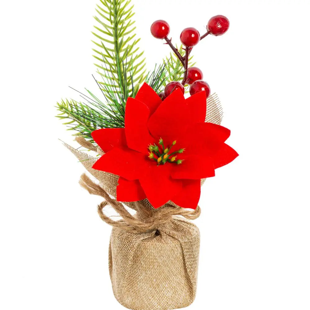 Vasos Árvores de Natal 1/3 Peças 23cm de Altura Pequenos Vasos de Árvores de Natal