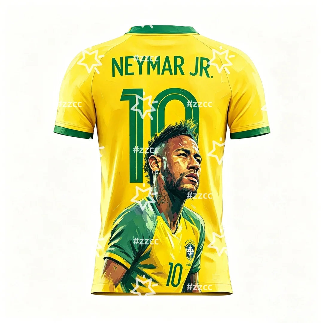 Camisa Copa do Mundo Brasil Neymar e Camiseta Neymar JR Core Juvenil Amarelo