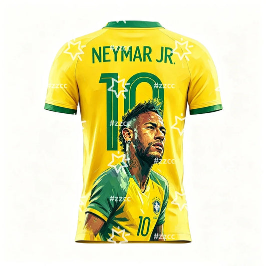 Camisa Copa do Mundo Brasil Neymar e Camiseta Neymar JR Core Juvenil Amarelo