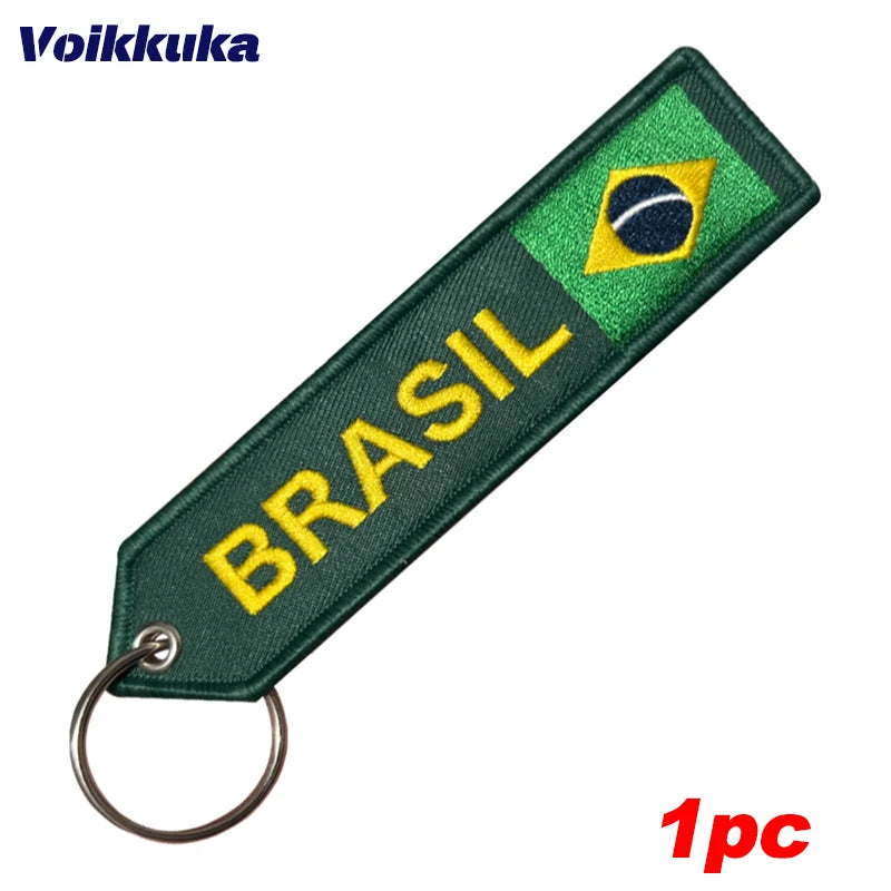 Chaveiro Copa do Mundo Anel Chaveiro Bandeira Nacional Brasileira Azul e Amarelo Misto