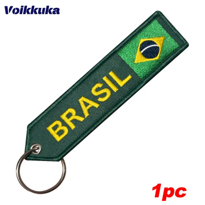 Chaveiro Copa do Mundo Anel Chaveiro Bandeira Nacional Brasileira Azul e Amarelo Misto