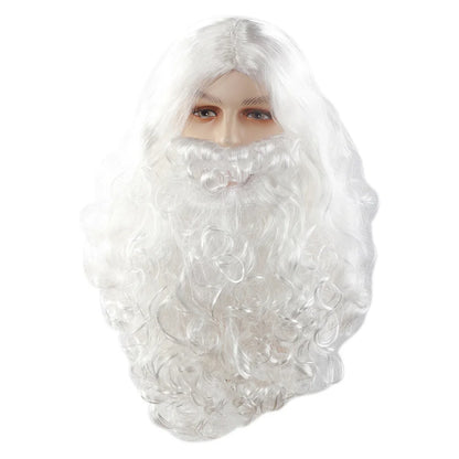 Roupa De Papai Noel Fantasia Barba Peruca Luvas Óculos Sino